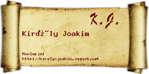 Király Joakim névjegykártya